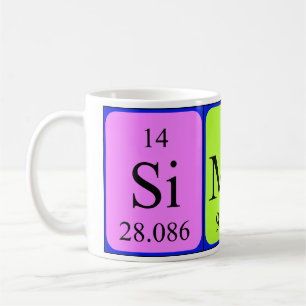 Café Taza del nombre de la tabla periódica de Simon