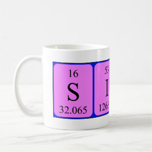 Café Taza del nombre de la tabla periódica de Simon