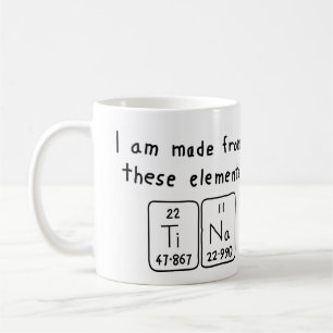 Café Taza del nombre de la tabla periódica de Tina