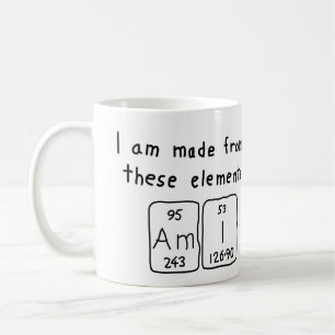 Café Taza del nombre de la tabla periódica del Ami