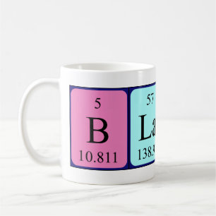 Café Taza del nombre de la tabla periódica del Blanca