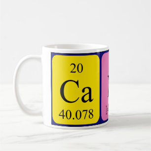 Café Taza del nombre de la tabla periódica del caramel