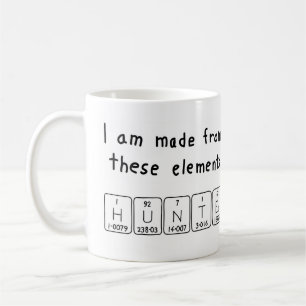 Café Taza del nombre de la tabla periódica del cazador