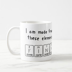 Café Taza del nombre de la tabla periódica del Finn