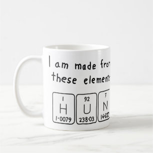 Café Taza del nombre de la tabla periódica del Hun