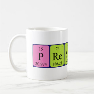 Café Taza del nombre de la tabla periódica del Prescot