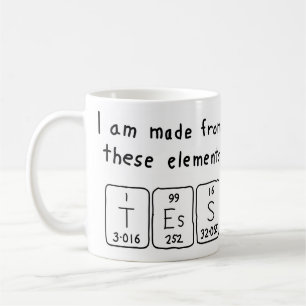 Café Taza del nombre de la tabla periódica del Tess