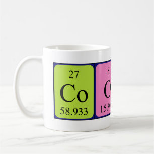 Café Taza del nombre de la tabla periódica del toneler