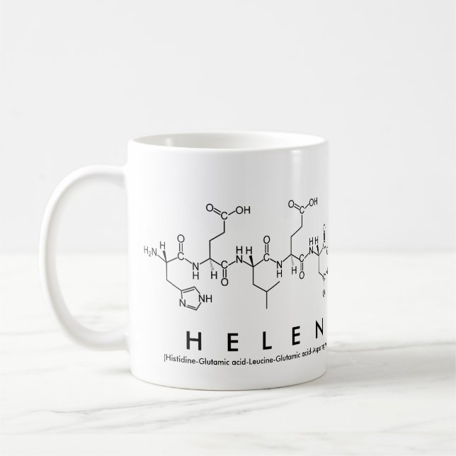 Café Taza del nombre del péptido de Helen (Izquierda)