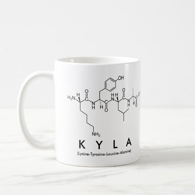 Café Taza del nombre del péptido de Kyla (Izquierda)