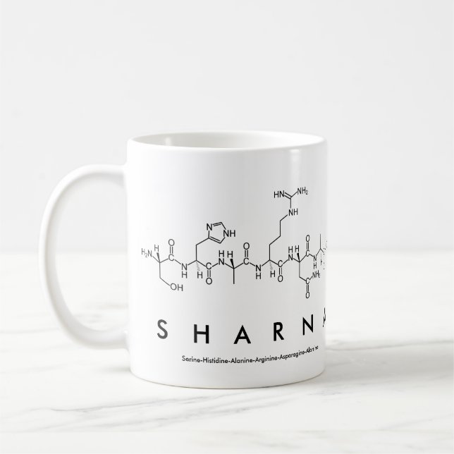 Café Taza del nombre del péptido de Sharna (Izquierda)