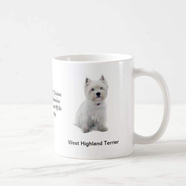 Café Taza del oeste de Terrier de la montaña con (Derecha)