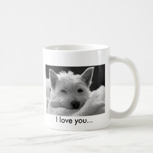 Café Taza del oeste linda del perro de Terrier de la