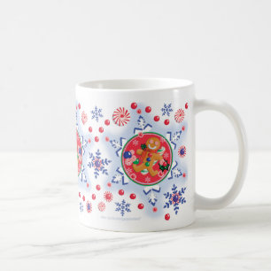 Café Taza del PAN DE JENGIBRE y de los COPOS DE NIEVE