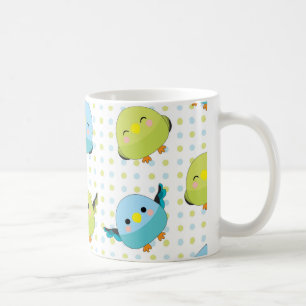 Café Taza del Parakeet de Kawaii Lineolated