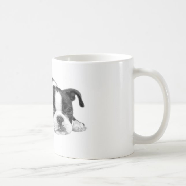 Café Taza del perrito de Boston Terrier (Derecha)
