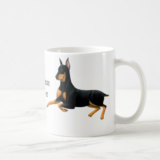 Café Taza del perro de Pincher del Doberman (Derecha)