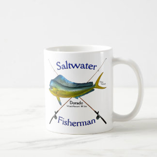 Café Taza del pescador del agua salada de Dorado