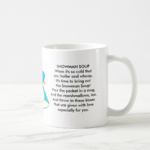 Café Taza del poema de la sopa del muñeco de nieve