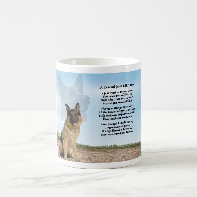Café Taza del poema del amigo del perro de pastor (Centro)