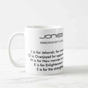 Café Taza del poema del apellido de Jones