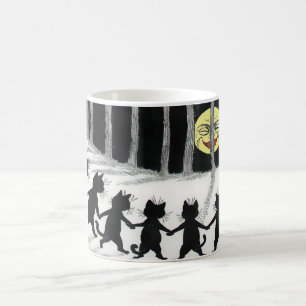 Café Taza del regalo de la luna del gato negro