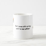 Café ¡Taza del regalo de Menora de los alces! Taza de<br><div class="desc">¡Este pequeño individuo quisiera desearle un Moosed Jánuca feliz DESPUÉS de cafeína!</div>