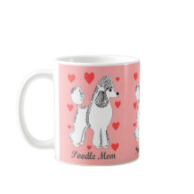 Taza del rosa de la mamá del caniche