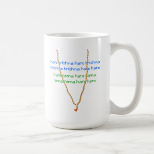 Café Taza del rosario de Krishna Mala de las liebres