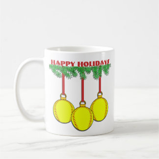 Café Taza del softball de Fastpitch del navidad