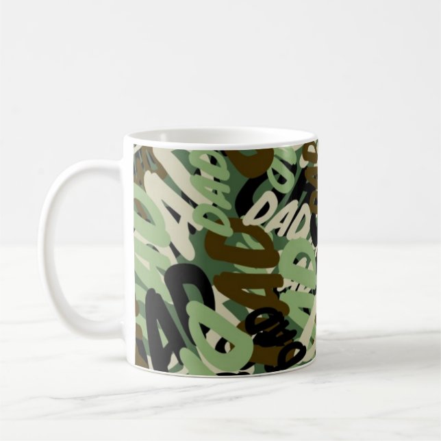 Café Taza del texto del PAPÁ del camuflaje de Camo (Izquierda)