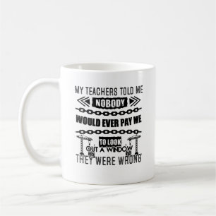 Café Taza del trabajo del operador de grúa