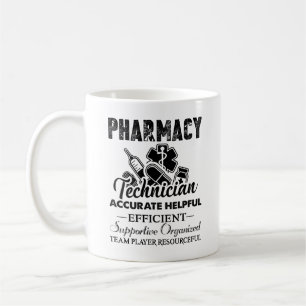 Café Taza del trabajo del técnico de la farmacia
