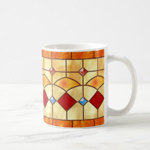Café Taza del vitral de Tiffany del estilo de la misió