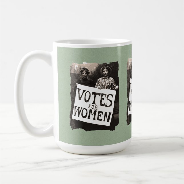 Café Taza del voto de la vintage mujer (Izquierda)