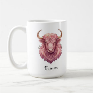 Café Taza del Zodíaco Celeste Tauro - Arte de Toro Rosa