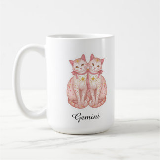 Café Taza del Zodiaco Celestial Géminis - Arte de Gatos