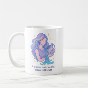 Café Taza del Zodíaco de Acuario – Cargando Cerebro, Po