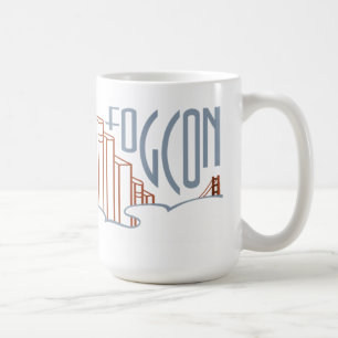 Café Taza derecha del logotipo del puente de FOGcon