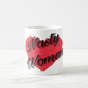 Café Taza desagradable de la mujer