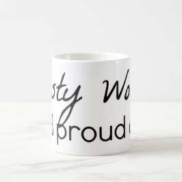 Café Taza desagradable de la mujer