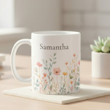 Taza diaria de flores silvestres personalizada
