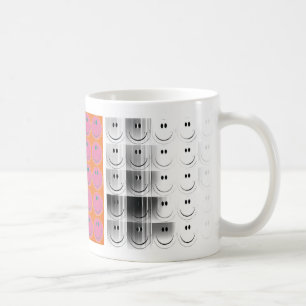 Café taza diptica de cara feliz