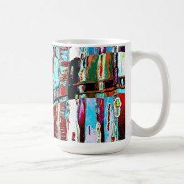 Café Taza – Diseño abstracto de colapso y reflexión