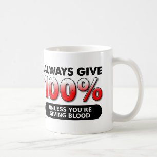 Café Taza divertida 100 por ciento de sangre