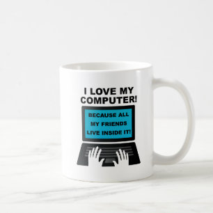 Café Taza Divertida Amigos de la Computadora