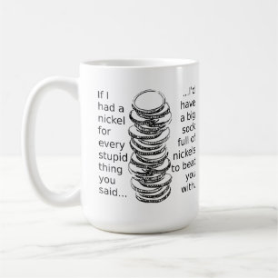 Café Taza Divertida Bolsa Llena De Monedas