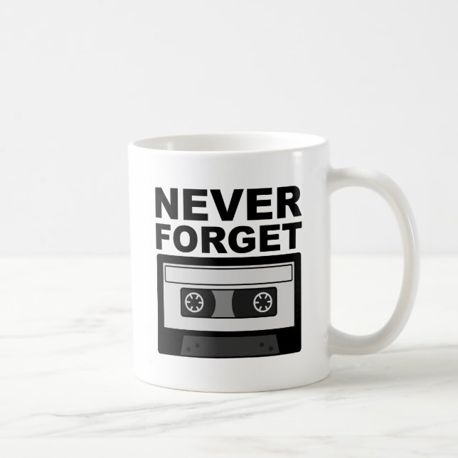 Café Taza Divertida Cinta de Cassette Nunca Olvides (Derecha)