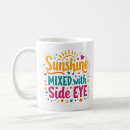 Café Taza Divertida con Mezcla de Sol y Mirada de Reojo