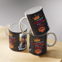 Taza divertida con tipografía de cita de rey de mo